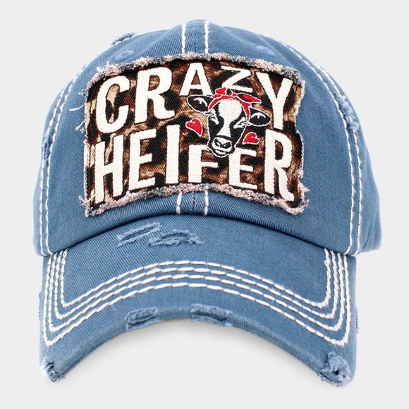 CRAZY HEFIER ADJUSTABLE BASEBALL CAP w/EMBROIDERED TRUCKER PATCH - Picture 2 of 6